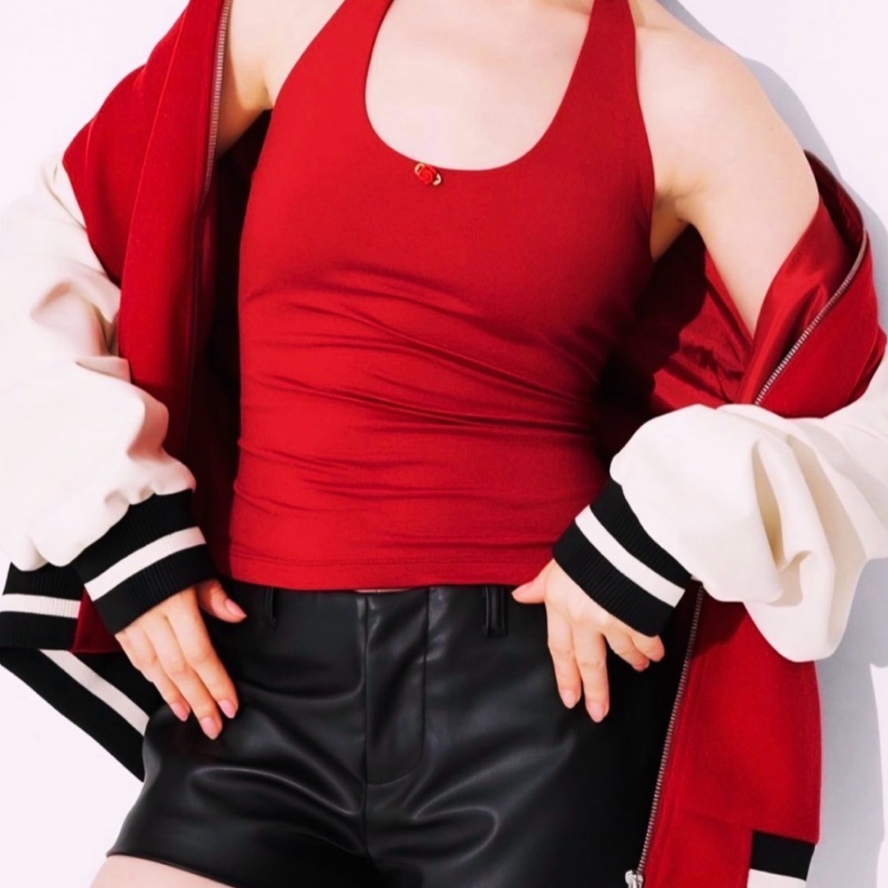 T51 NWT Wild Fable Butter Bliss Halter Tank Top, Red -‎ Size: XXL